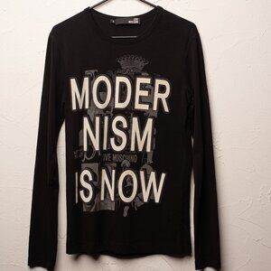 Love Moschino Black Long Sleeve Graphic Tee